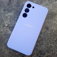 Чехол для Samsung S23 Silicone Case, с логотипом, фиалковый