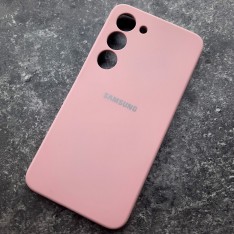 Чехол для Samsung S23, Silicone Case, с логотипом, розовый песок