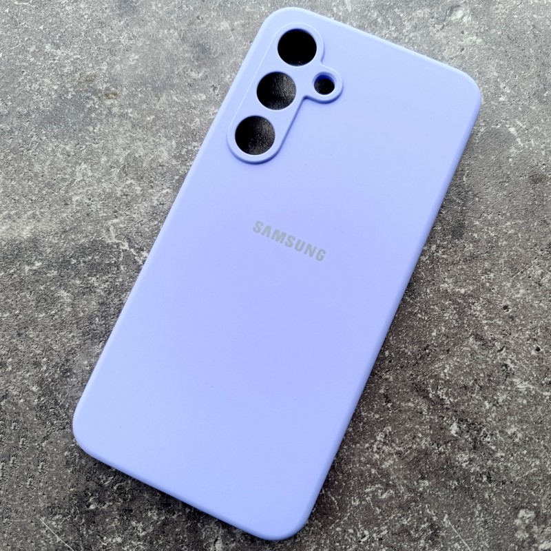 Чехол для Samsung S24 FE, Silicone Case, с логотипом, фиалка Чехол для Samsung S24 FE, Silicone Case, с логотипом, фиалка