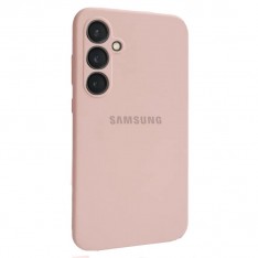 Чехол для Samsung S24 FE, Silicone Case, с логотипом, розовый песок
