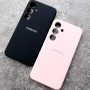 Чехол для Samsung S24, Silicone Case, с логотипом, черный