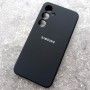 Чехол для Samsung S24, Silicone Case, с логотипом, черный