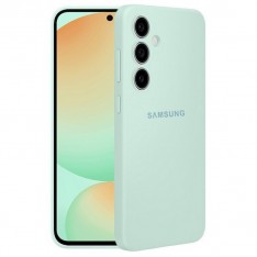 Чехол для Samsung S24, Silicone Case, с логотипом, ментол