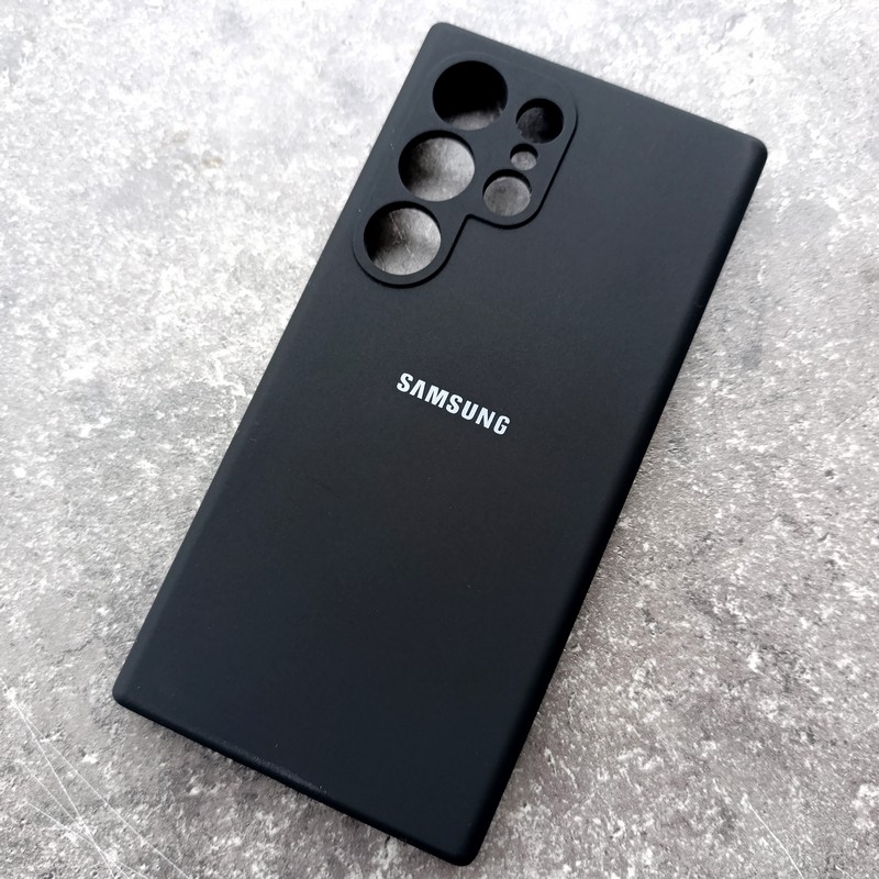 Чехол для Samsung S24 Ultra, Silicone Case, с логотипом, черный Чехол для Samsung S24 Ultra, Silicone Case, с логотипом, черный