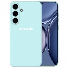 Чехол для Samsung S25 FE, Silicone Case, с логотипом, мятный