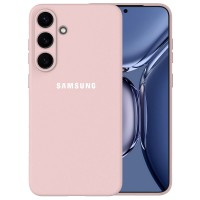 Чехол для Samsung S25 FE, Silicone Case, с логотипом, розовый песок