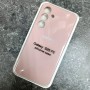 Чехол для Samsung S25 FE, Silicone Case, с логотипом, розовый песок