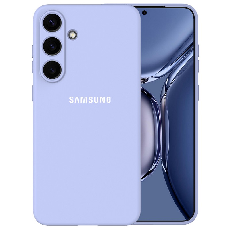 Чехол для Samsung S25 FE, Silicone Case, с логотипом, фиалка Чехол для Samsung S25 FE, Silicone Case, с логотипом, фиалка