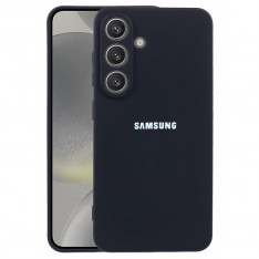 Чехол для Samsung S25 Plus, Silicone Case, с логотипом, черный