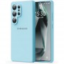 Чехол для Samsung S25 Ultra, Silicone Case, с логотипом, мятный
