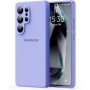 Чехол для Samsung S25 Ultra, Silicone Case, с логотипом, фиалковый