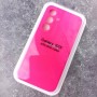 Чехол для Samsung S25, Silicone Case, с логотипом, неоново-розовый