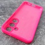 Чехол для Samsung S25, Silicone Case, с логотипом, неоново-розовый