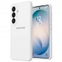 Чехол для Samsung S25, Silicone Case, с логотипом, белый