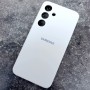 Чехол для Samsung S25, Silicone Case, с логотипом, белый
