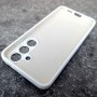 Чехол для Samsung S25, Silicone Case, с логотипом, белый