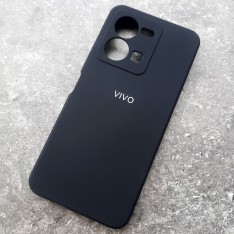 Чехол для Vivo Y35, Silicone Case с логотипом, черный