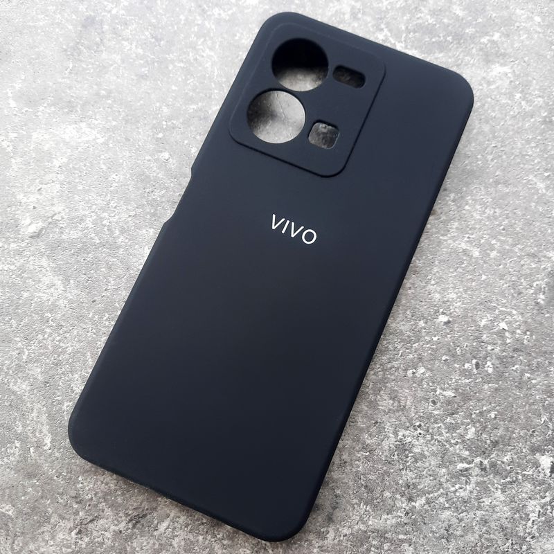 Чехол для Vivo Y35, Silicone Case с логотипом, черный Чехол для Vivo Y35, Silicone Case с логотипом, черный