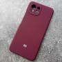 Чехол для Xiaomi Mi 11 Lite, Silicone Case с логотипом, марсала