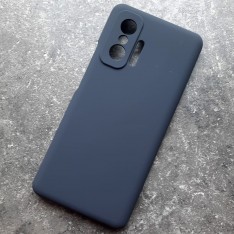 Чехол для Xiaomi Mi 11T, Silicone Case, темно-сине-серый матовый