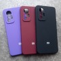 Чехол для Xiaomi Mi 12 Lite, Silicone Case, с логотипом, марсала