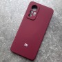 Чехол для Xiaomi Mi 12 Lite, Silicone Case, с логотипом, марсала