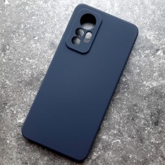 Чехол для Xiaomi Mi 12 Lite, Silicone Case, темно-сине-серый матовый