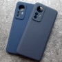 Чехол для Xiaomi Mi 12, Silicone Case, темно-сине-серый матовый
