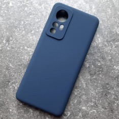 Чехол для Xiaomi Mi 12, Silicone Case, темно-синий матовый