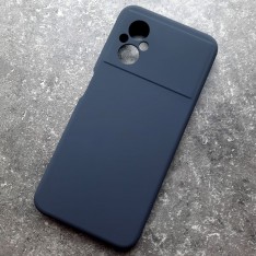 Чехол для Xiaomi Poco M5, Silicone Case, темно-сине-серый матовый