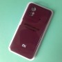 Чехол для Xiaomi Poco X4 Pro, Silicone Case с логотипом Mi, марсала
