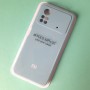 Чехол для Xiaomi Poco X4 Pro, Silicone Case с логотипом Mi, бледно-ментоловый
