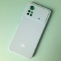 Чехол для Xiaomi Poco X4 Pro, Silicone Case с логотипом Mi, бледно-ментоловый