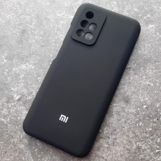 Чехол для Xiaomi Redmi 10, Silicone Case, с логотипом, черный