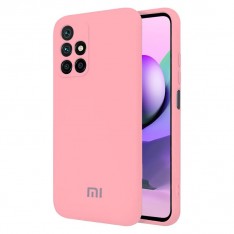 Чехол для Xiaomi Redmi 10, Silicone Case, с логотипом, розовый