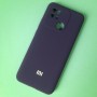 Чехол для Xiaomi Redmi 10C, Silicone Case с логотипом Mi, темно-синий