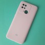 Чехол для Xiaomi Redmi 10C, Silicone Case с логотипом Mi, розовый песок