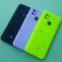 Чехол для Xiaomi Redmi 10C, Silicone Case с логотипом Mi, неоново-салатовый