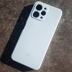 Чехол на Xiaomi Redmi 12 Silicone Case, с логотипом, голубой