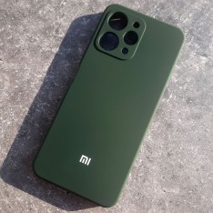 Для Xiaomi Redmi 12, Silicone Case, с логотипом, темно-зеленый