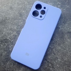Чехол для Ксиаоми Редми 12, Silicone Case, с логотипом, фиолетовый