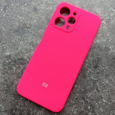 Чехол для Xiaomi Redmi 12 4G, Silicone Case, с логотипом, неоново-розовый