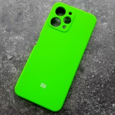 Чехол для Xiaomi Redmi 12 4G, Silicone Case, с логотипом, неоново-салатовый