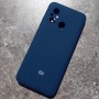 Редми 12C Сяоми, чехол Silicone Case с логотипом Mi, темно-синий матовый