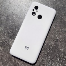 для Xiaomi Redmi 12C, чехол Silicone Case с логотипом Mi, белый