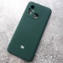 Чехол на Xiaomi Redmi 12C, Silicone Case с логотипом Mi, темно-зеленый