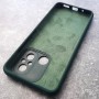 Чехол на Xiaomi Redmi 12C, Silicone Case с логотипом Mi, темно-зеленый