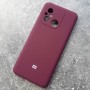 для Редми 12Ц чехол, Silicone Case с логотипом Mi, марсала