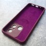 для Редми 12Ц чехол, Silicone Case с логотипом Mi, марсала