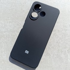 Чехол для Xiaomi Redmi 13, Silicone Case, с логотипом, черный